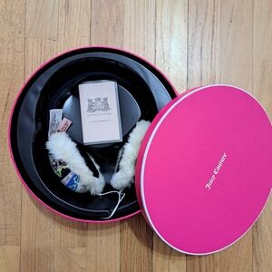 Juicy Couture Patterned Ear Muff Headphones in Pink Box